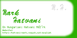 mark hatvani business card